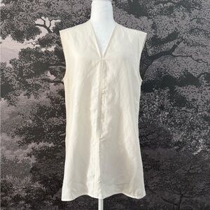 Toteme oversized linen fluid v neck top